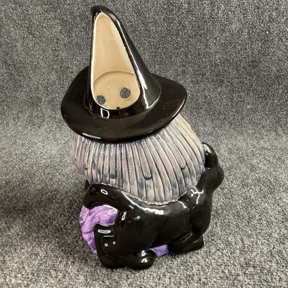 Vintage Heartline 1980s Halloween Witch Cauldron Ceramic Decoration Tea Light